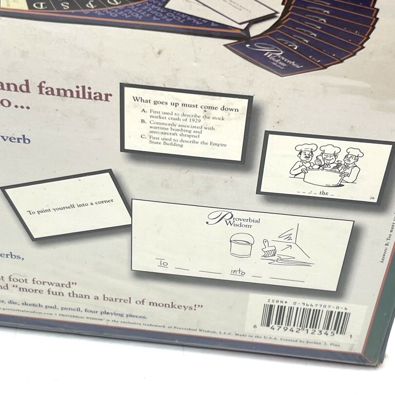Proverbial Wisdom Sketching Board Game 1998 Sealed Vintage 4 to 16 players 10yr+