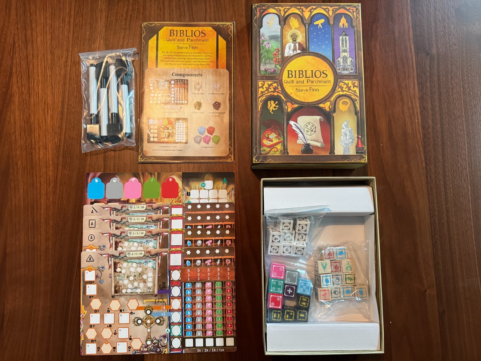 Biblios: Quill and Parchment (2021) – Roll and Write Board Game