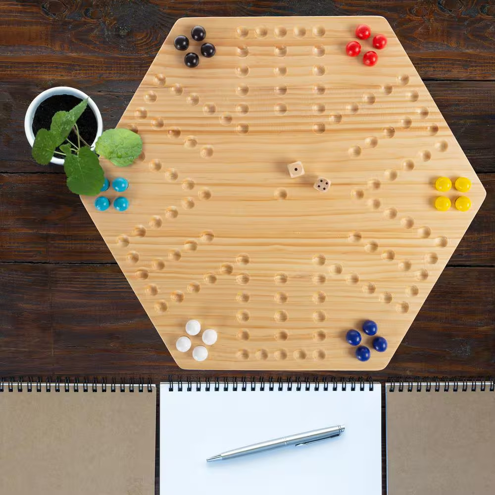 Classic Wooden Marble Game Set (6-Players)