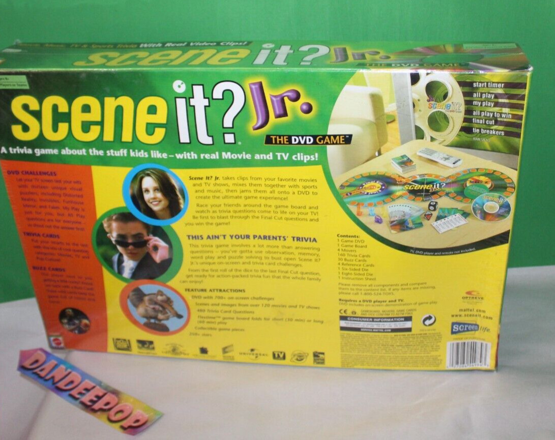 Mattel Screenlife Optreve Scene It? Jr DVD Game Mattel 2007 Sealed