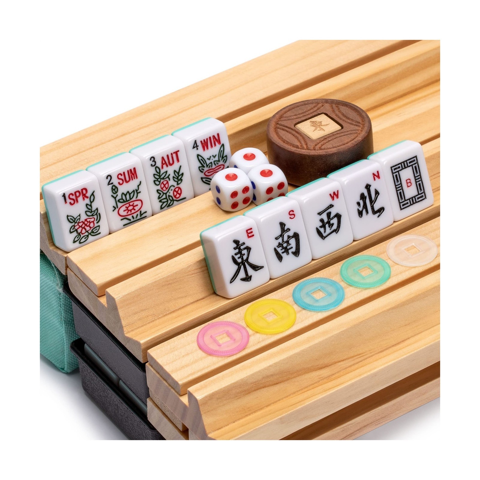Yellow Mountain Imports American Mahjong Set, Pepper with Soft Case, Racks wi…