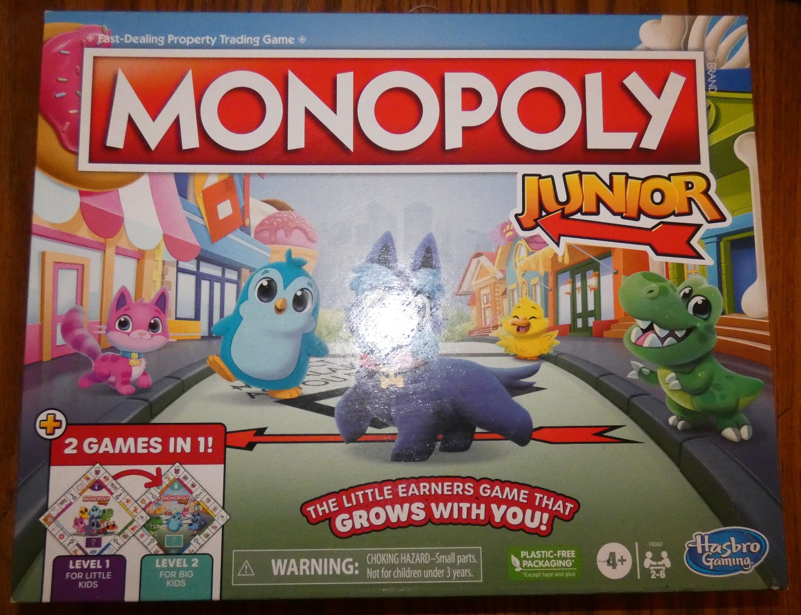 Monopoly Junior Board Game, 2-Sided Gameboard, 2 Games in 1, Monopoly By Hasbro
