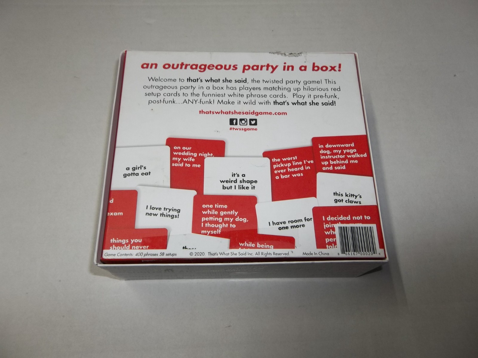 That’s What She Said The Party Game of Twisted Innuendos Office Home Fun Age 17+