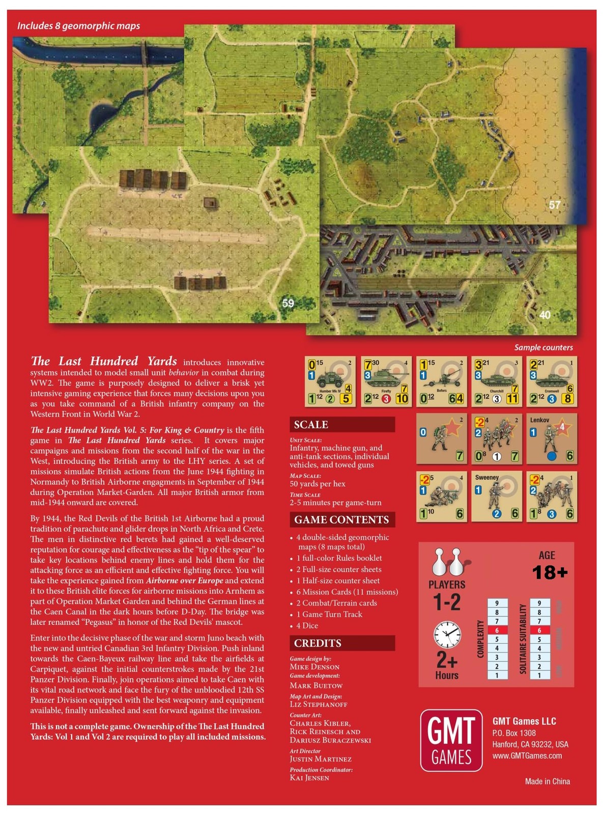 The Last Hundred Yards Vol. 5: for King & Country, Expansion Board Game for A…