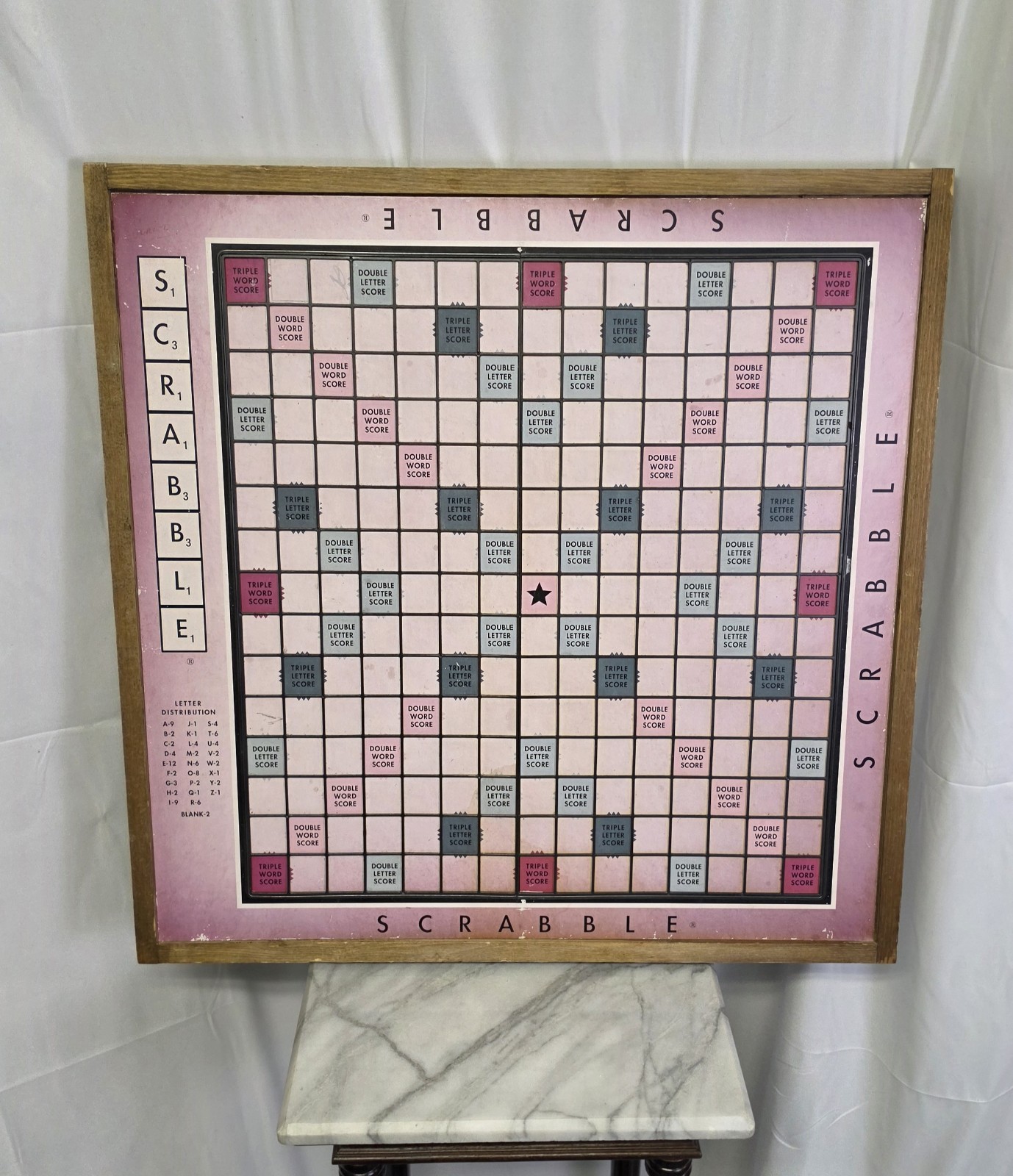 Vtg Rare Scrabble Board Lazy Susan Large Huge Giant Restoration Hardware 26×26