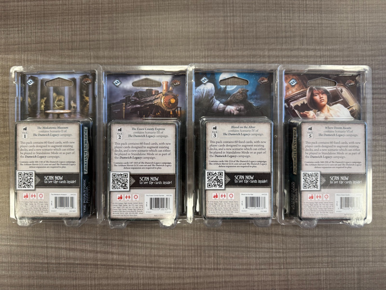 *NEW & SEALED* Arkham Horror: The Card Game—Dunwich Legacy Mythos Packs Lot of 4