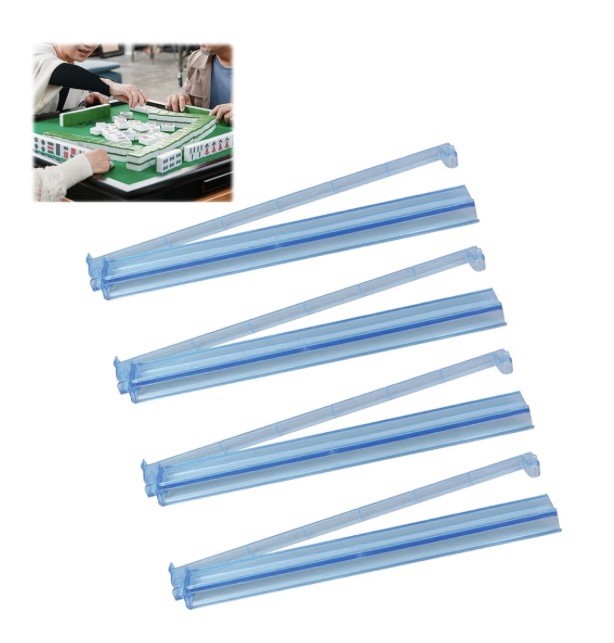 Acrylic Mahjong Mah Jongg Rack and Pusher Combo • Light Blue • New