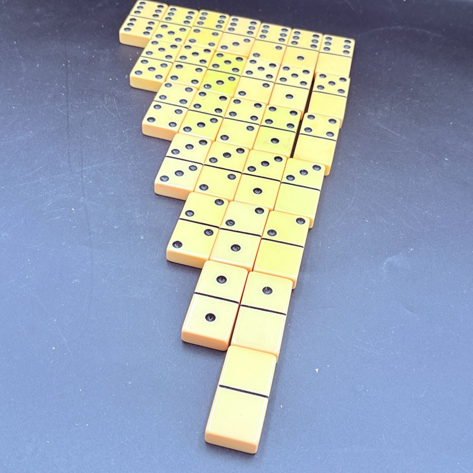 Puremco No 716 Ivory Domino Full Set Vintage Bone Style 28 Pieces x Thick No Box