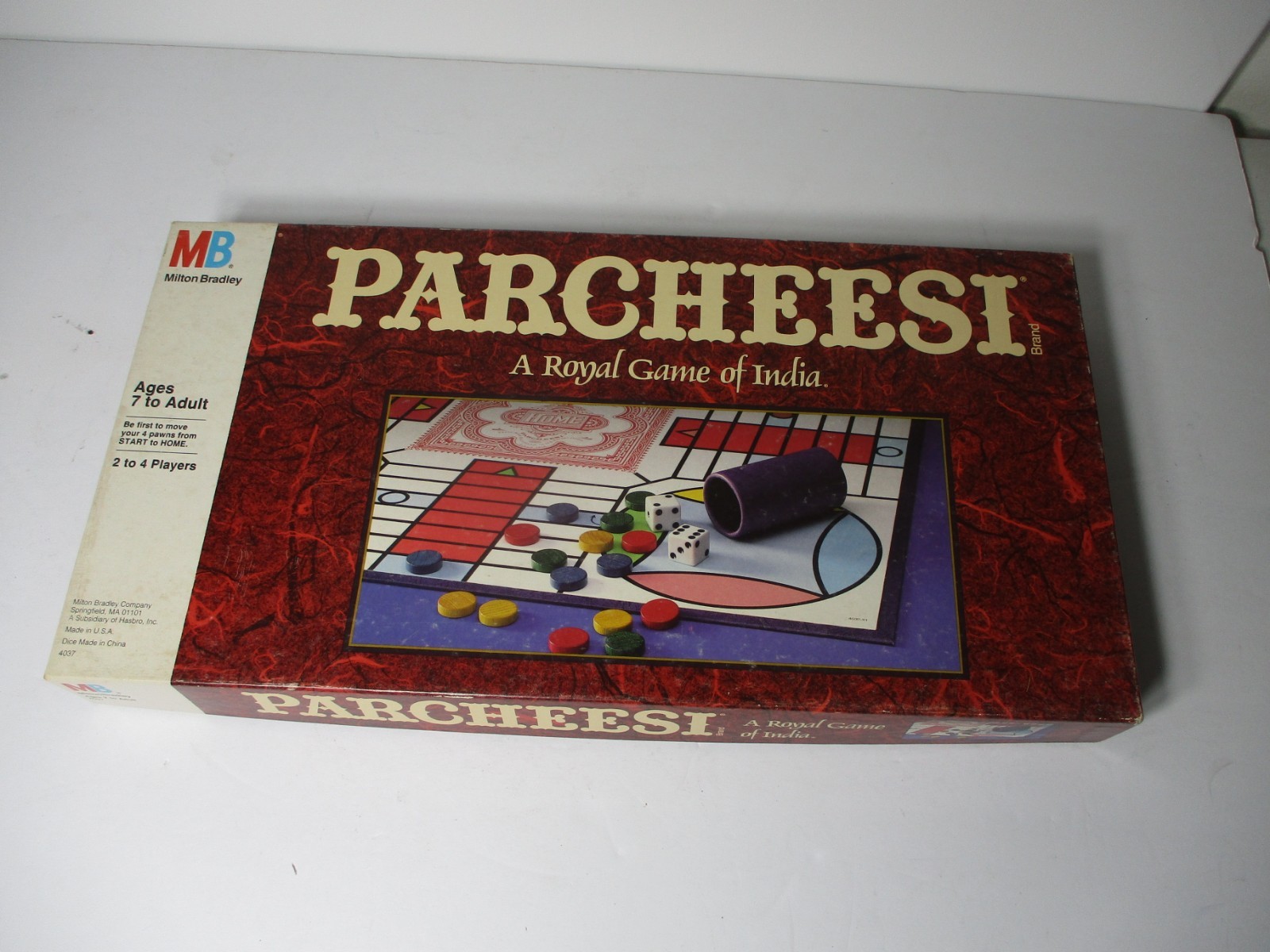 1989 Parcheesi A Royal Game of India Wooden WOOD Pawns MB Vintage MILTON
