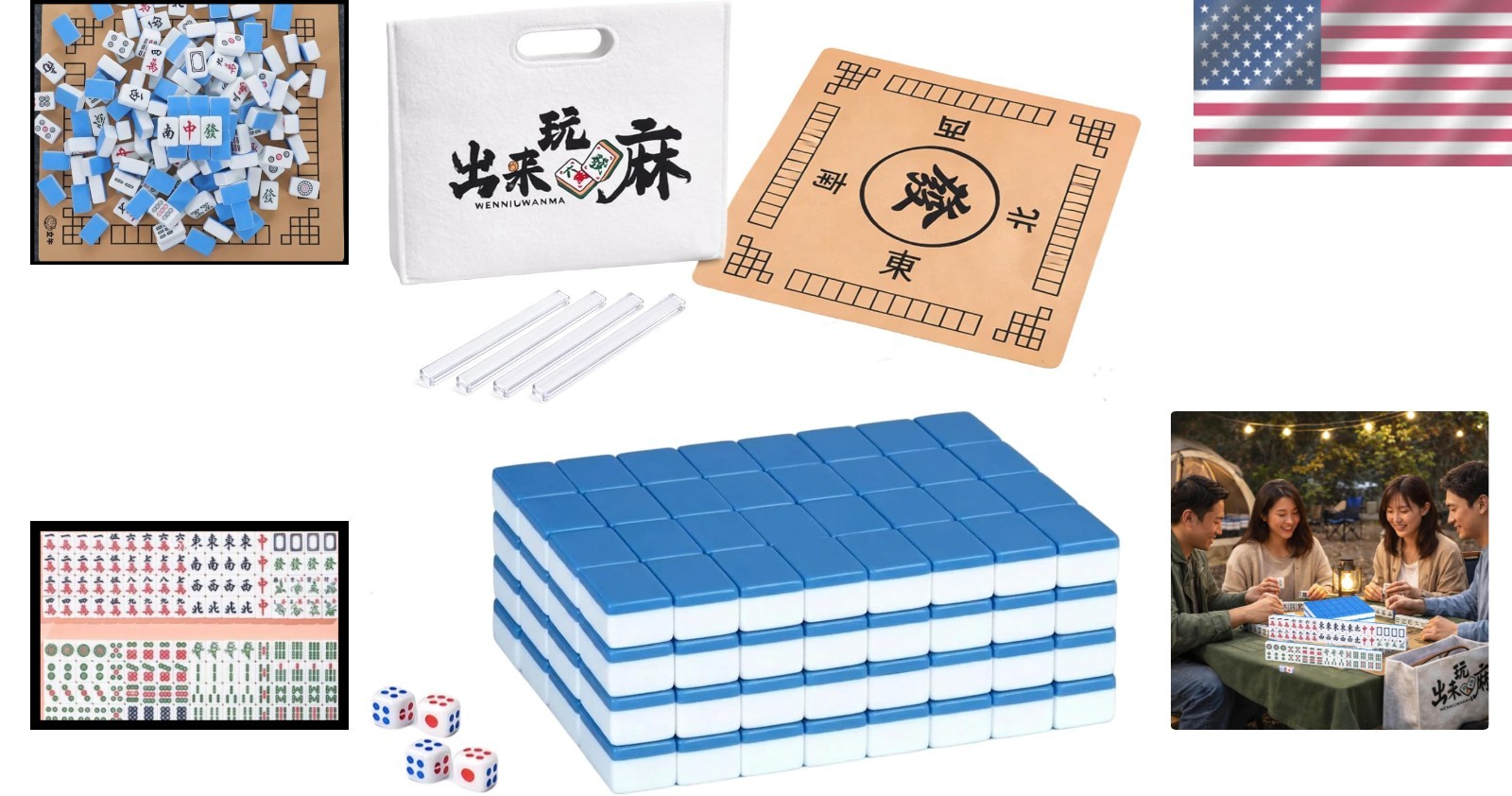 Chinese Mahjong Tile Set Traditional 144 Tiles – 30mm Melamine Mahjong Tiles …