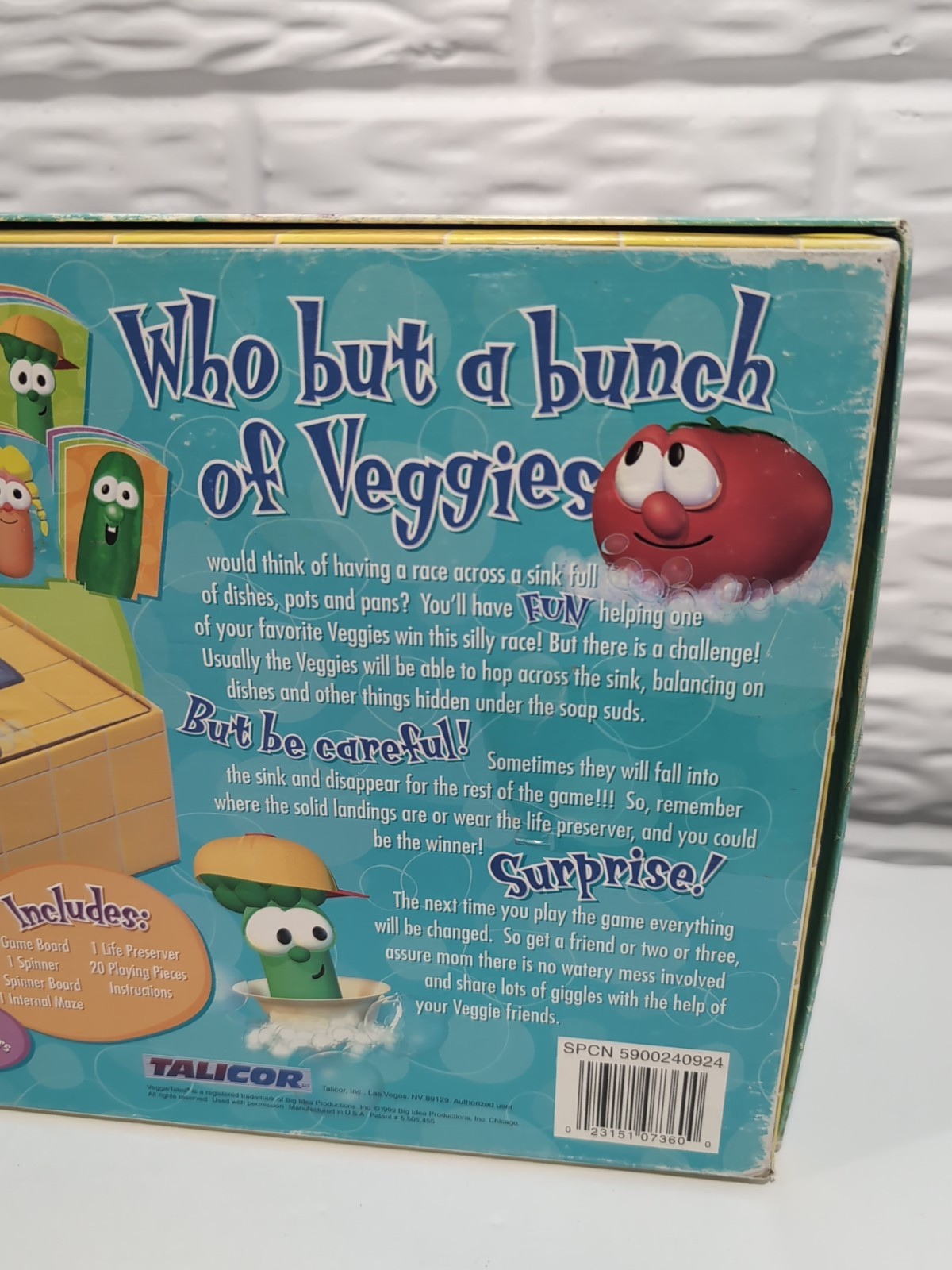 Vtg 1999 “Don’t Sink in the Sink!” VeggieTales Board Game COMPLETE Rare
