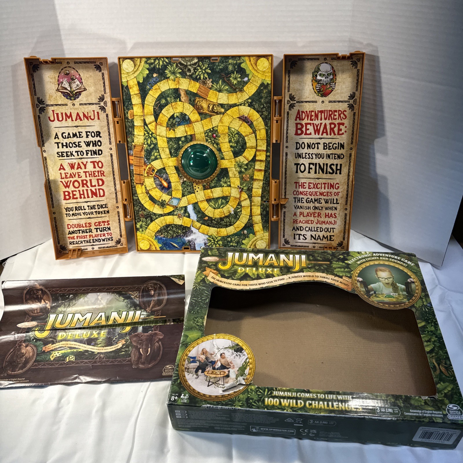 Jumanji Deluxe Replacement Parts Board Instructions Box No Pieces Tested Works
