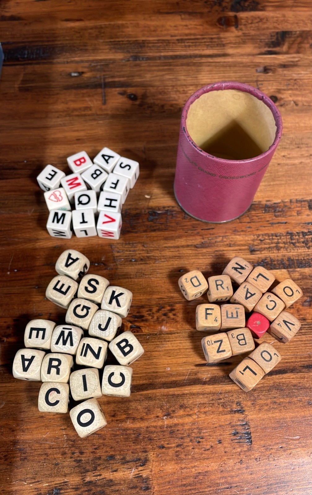 Miscellaneous Lot of Letter Cubes for Games