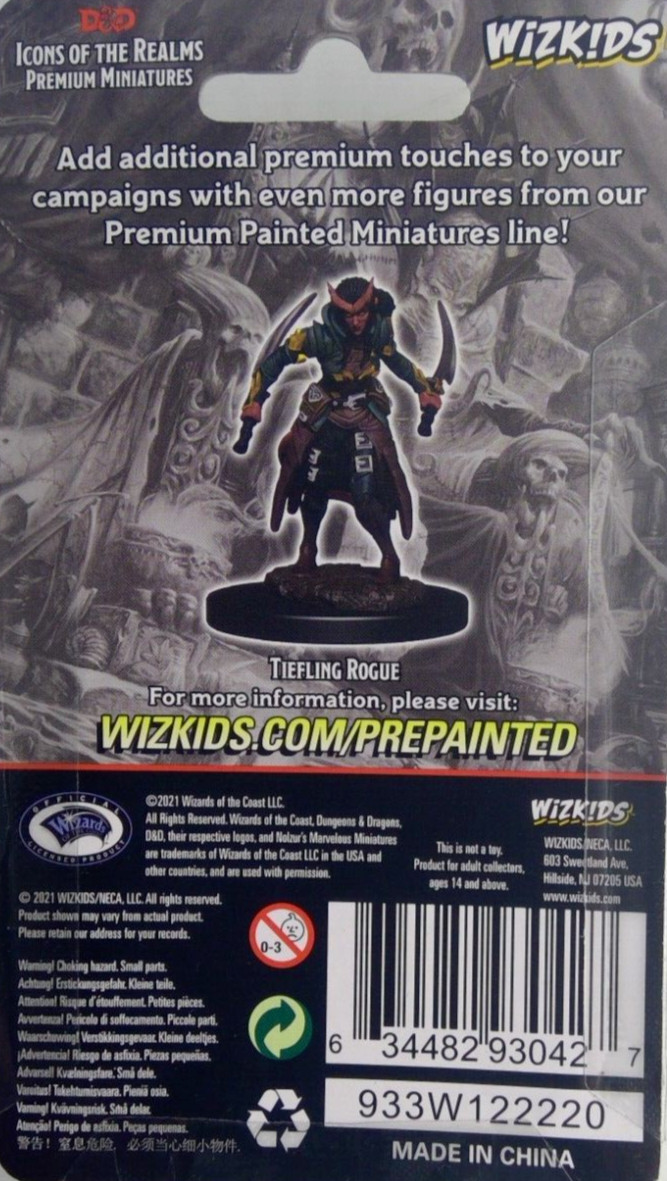 DUNGEONS & DRAGONS ICONS PREMIUM MINIATURES ~ TIEFLING FEMALE ROGUE