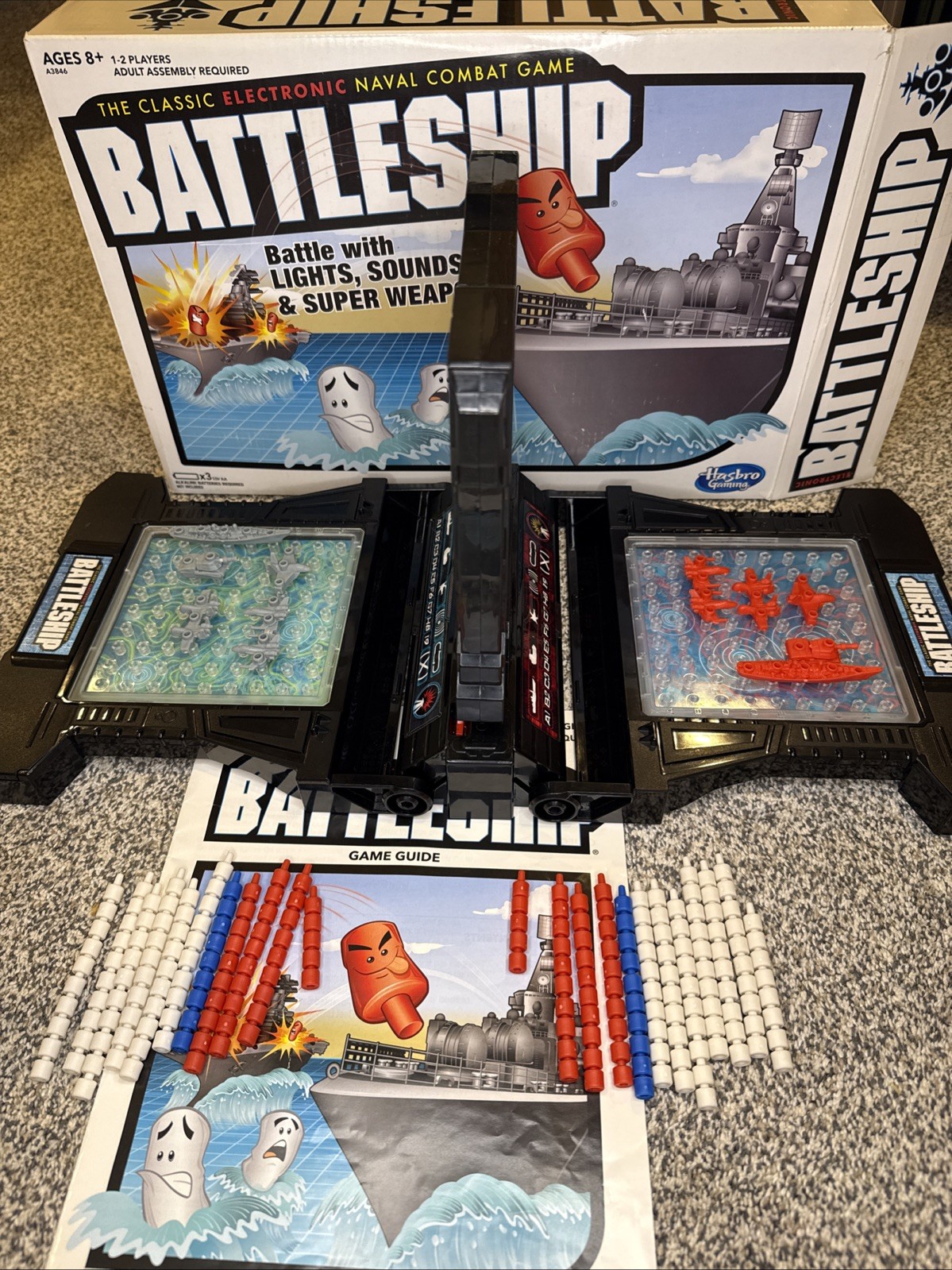 Hasbro Electronic Battleship A3846 Sea Battle Family Board Combat Lightly Used
