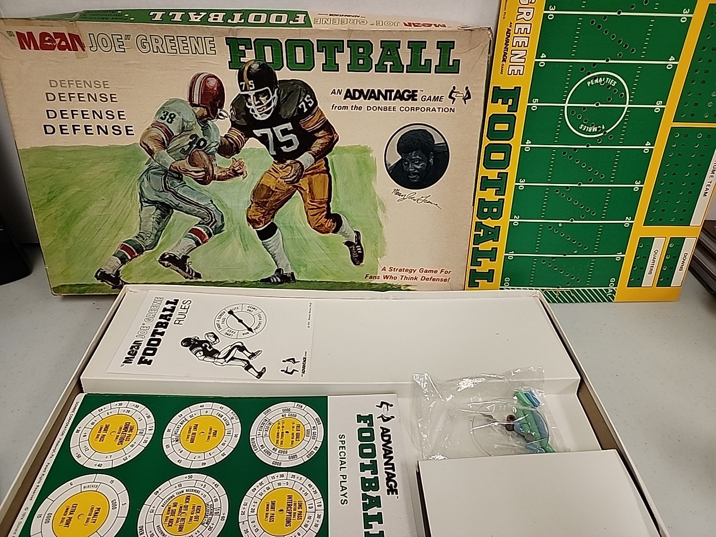 Vintage 1974 Donbee Corp. Mean Joe Greene Football Board Game Complete