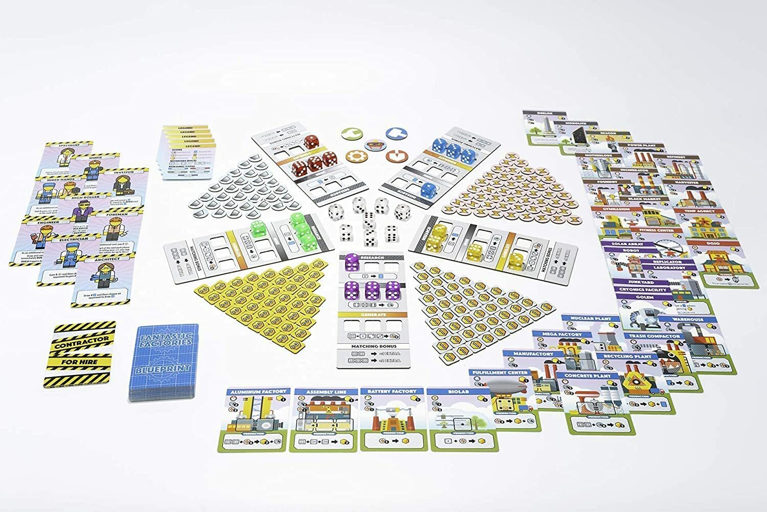 Fantastic Factories Base Board Game Deep Water Games FF01 Family Card Dice Solo