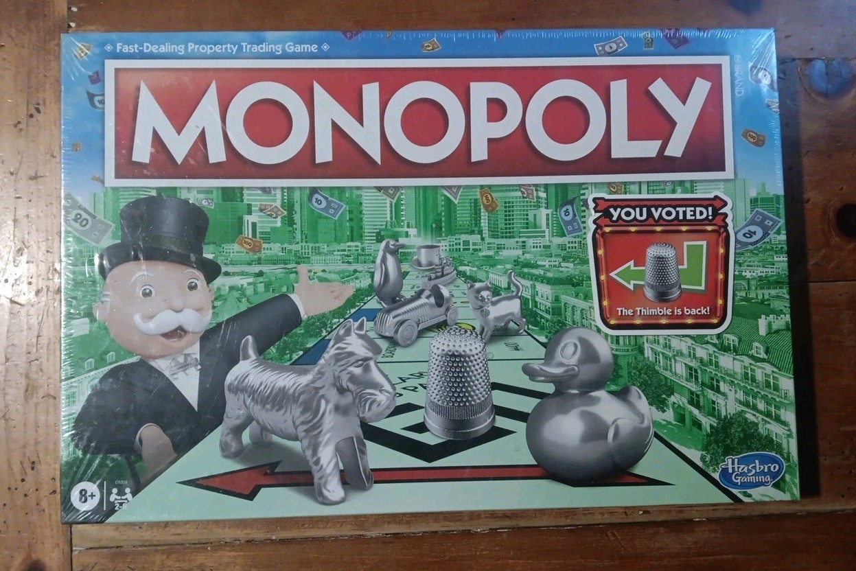 Brand New Hasbro Monopoly Board Game Return of the Thimble 2021