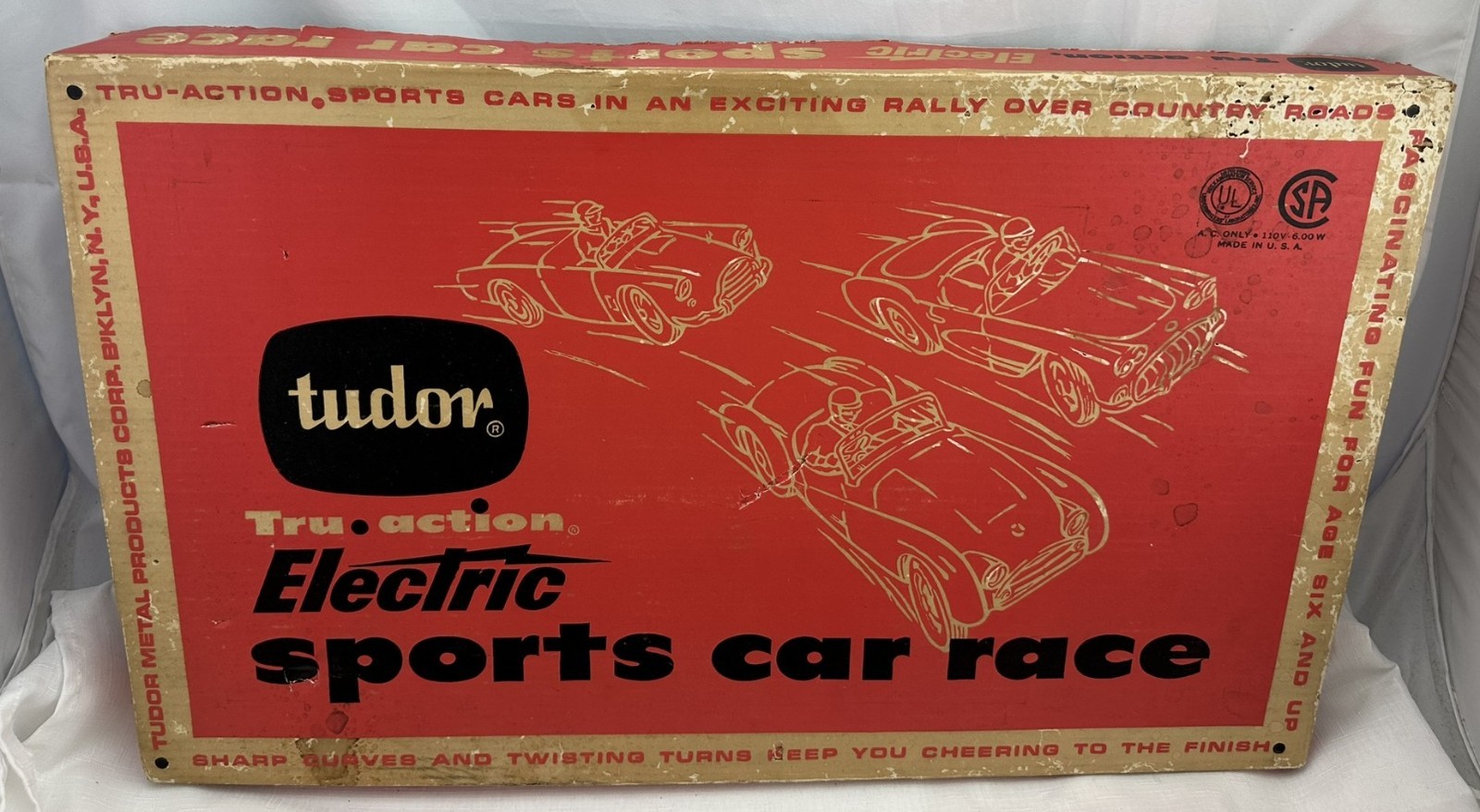 1959 Tudor Electric Sports Car Race Game Working in Good Condition FREE SHIPPING
