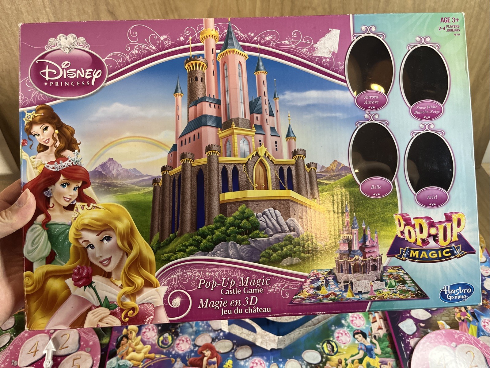 Disney Princess Pop-Up Magic Castle Tangled & Cinderellas Coach Board Games Lot
