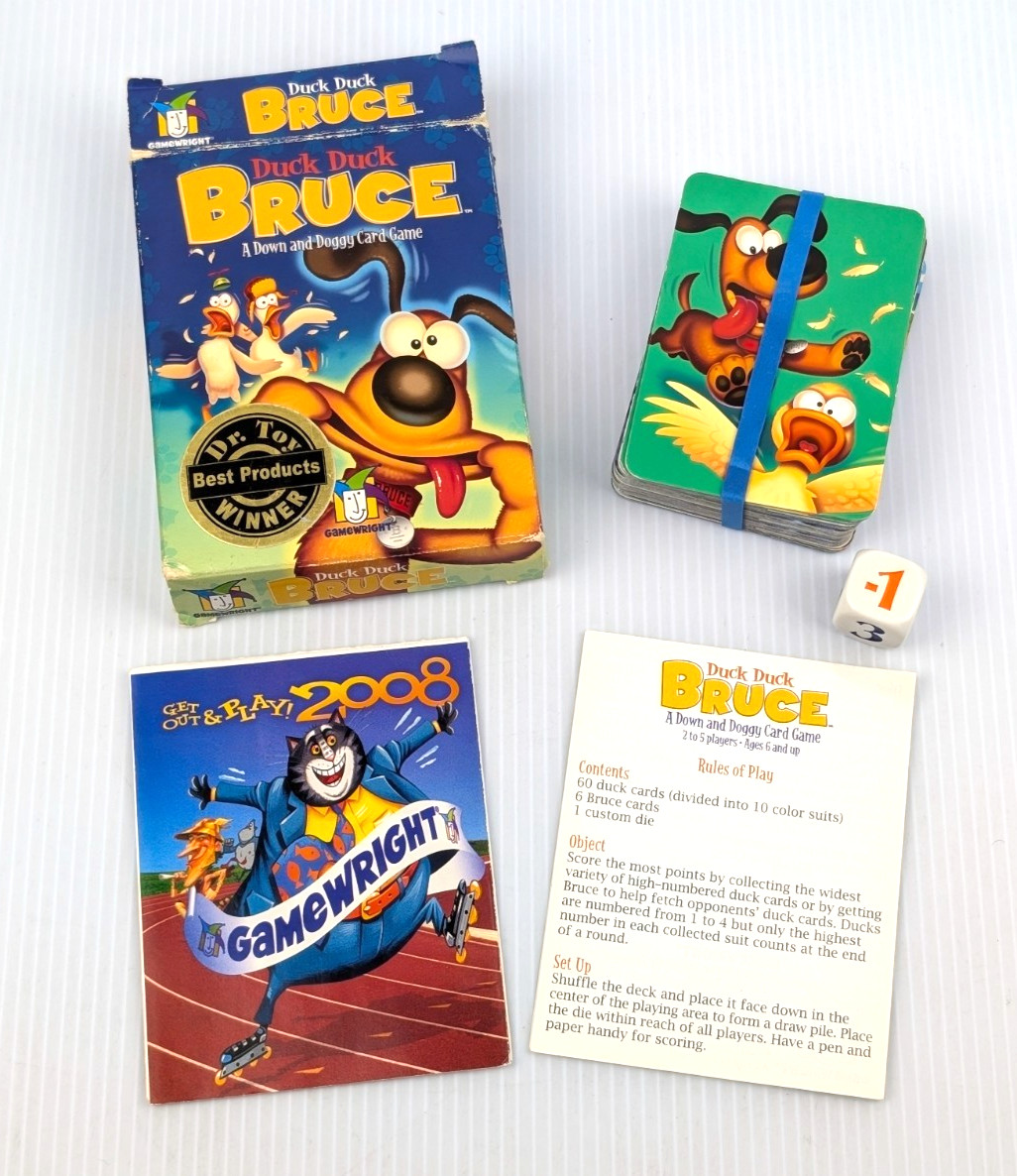 Duck Duck Bruce Card Game 100% COMPLETE 2007 Gamewright Dr Toy Award Winner