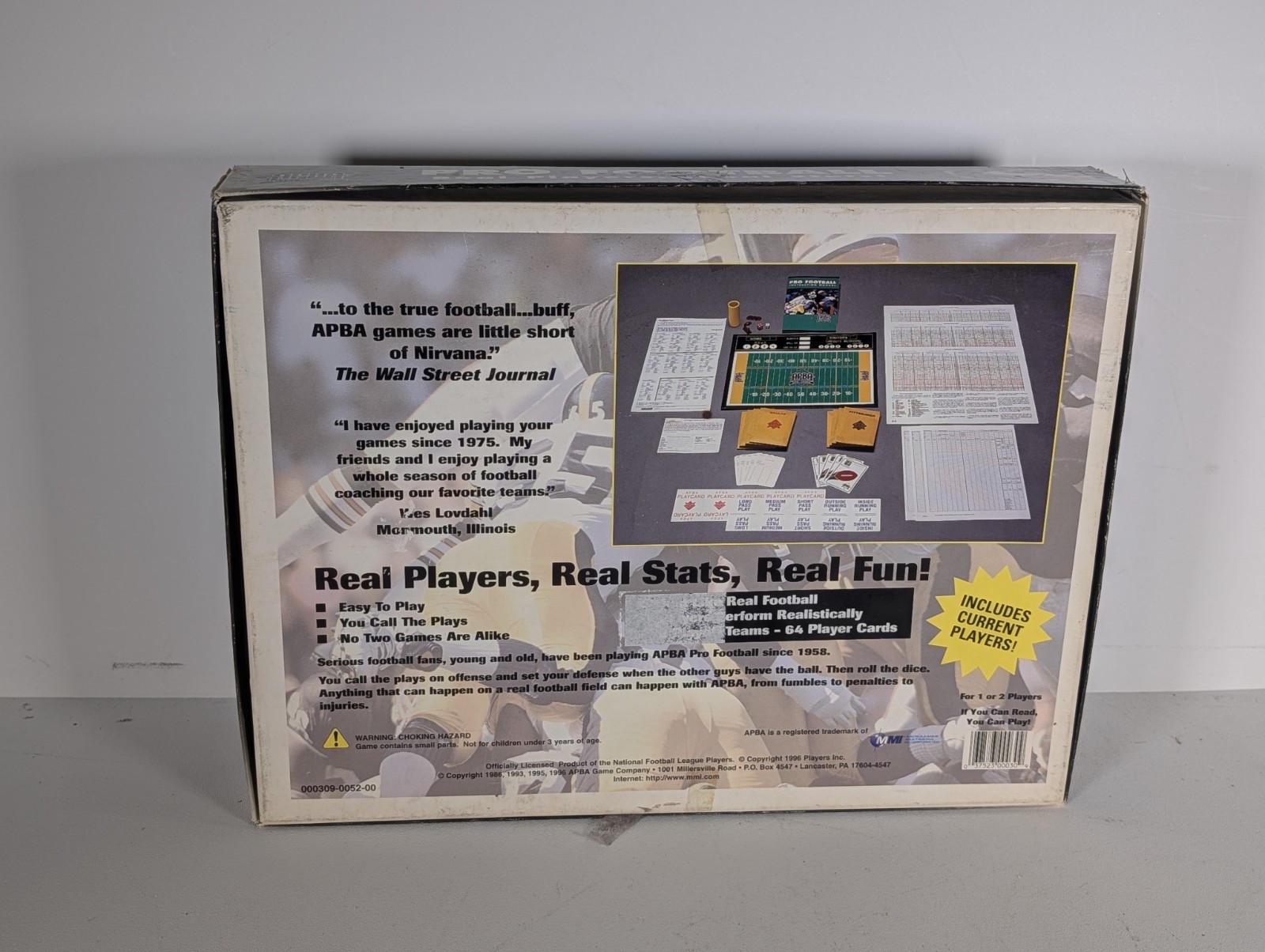 Partial APBA Pro Football Limited Edition Game 1994-95 (Dallas & Pittsburgh)