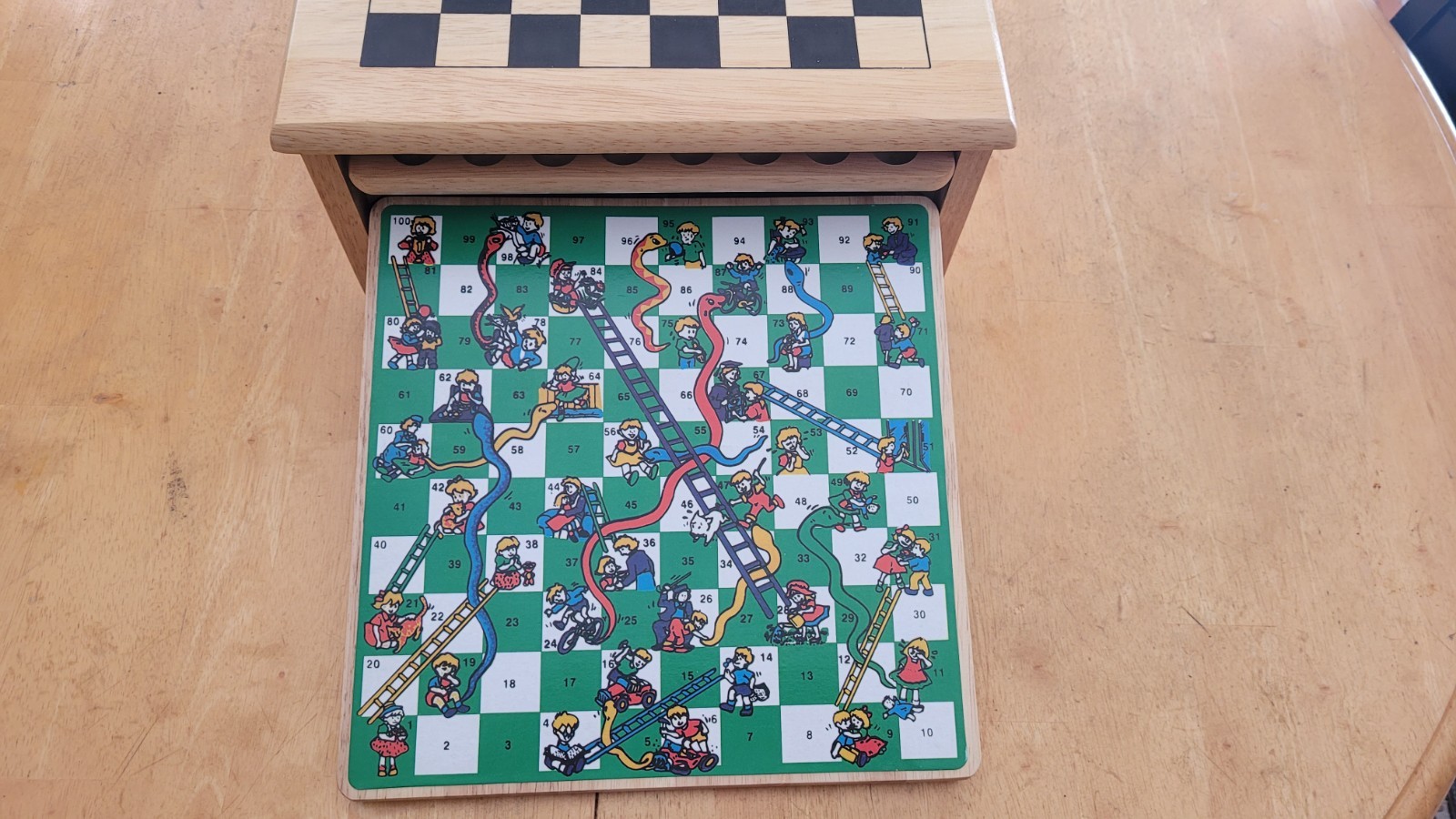 Vintage Multiple Classic Ten Games Solid Wood Boards “Game House”
