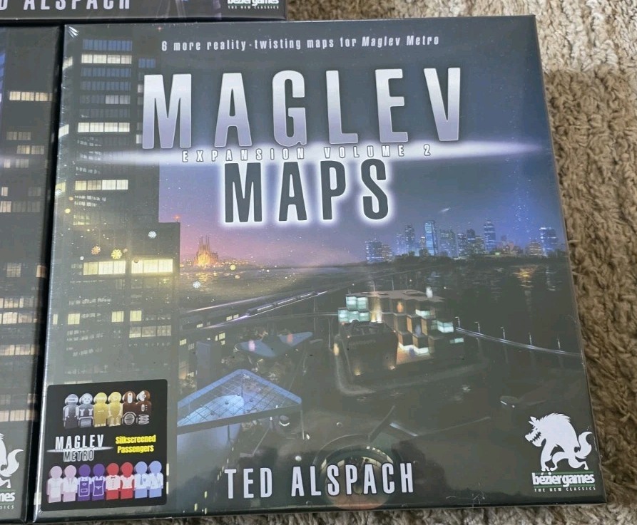 Maglev Metro + Maps Volume 1 & Volume 2 Kickstarter by Bezier Games NEW