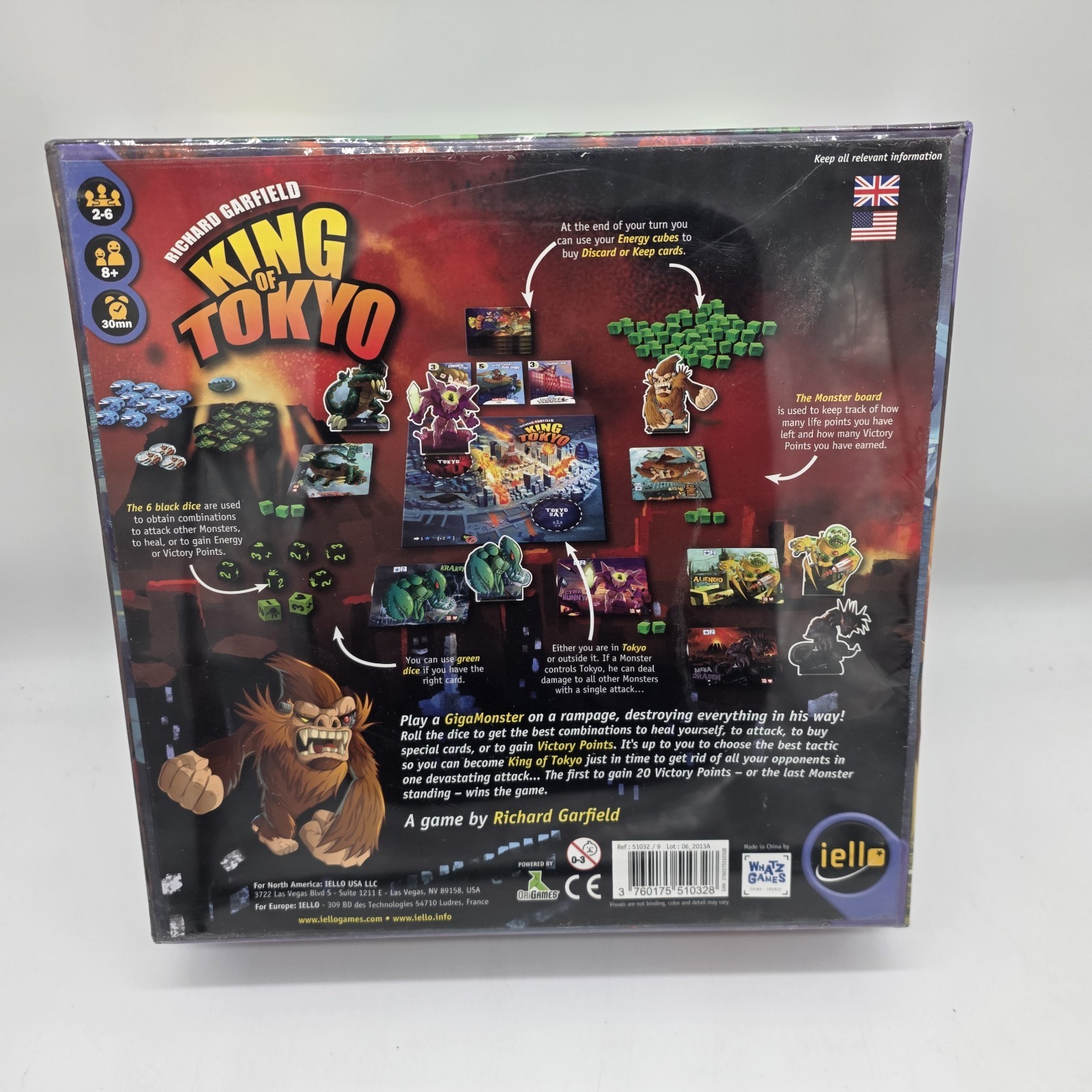 King Of Tokyo Board Game Brand New Sealed Iello Richard Garfield