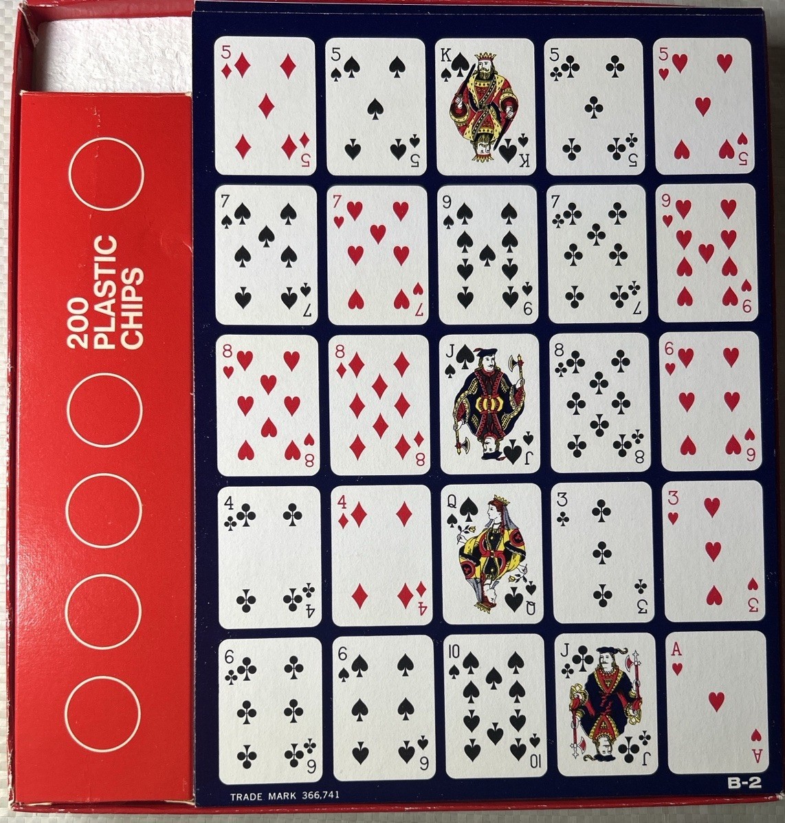 Vintage PO-KE-NO Poker Keno Complete Game 12 Boards & 200 Chips