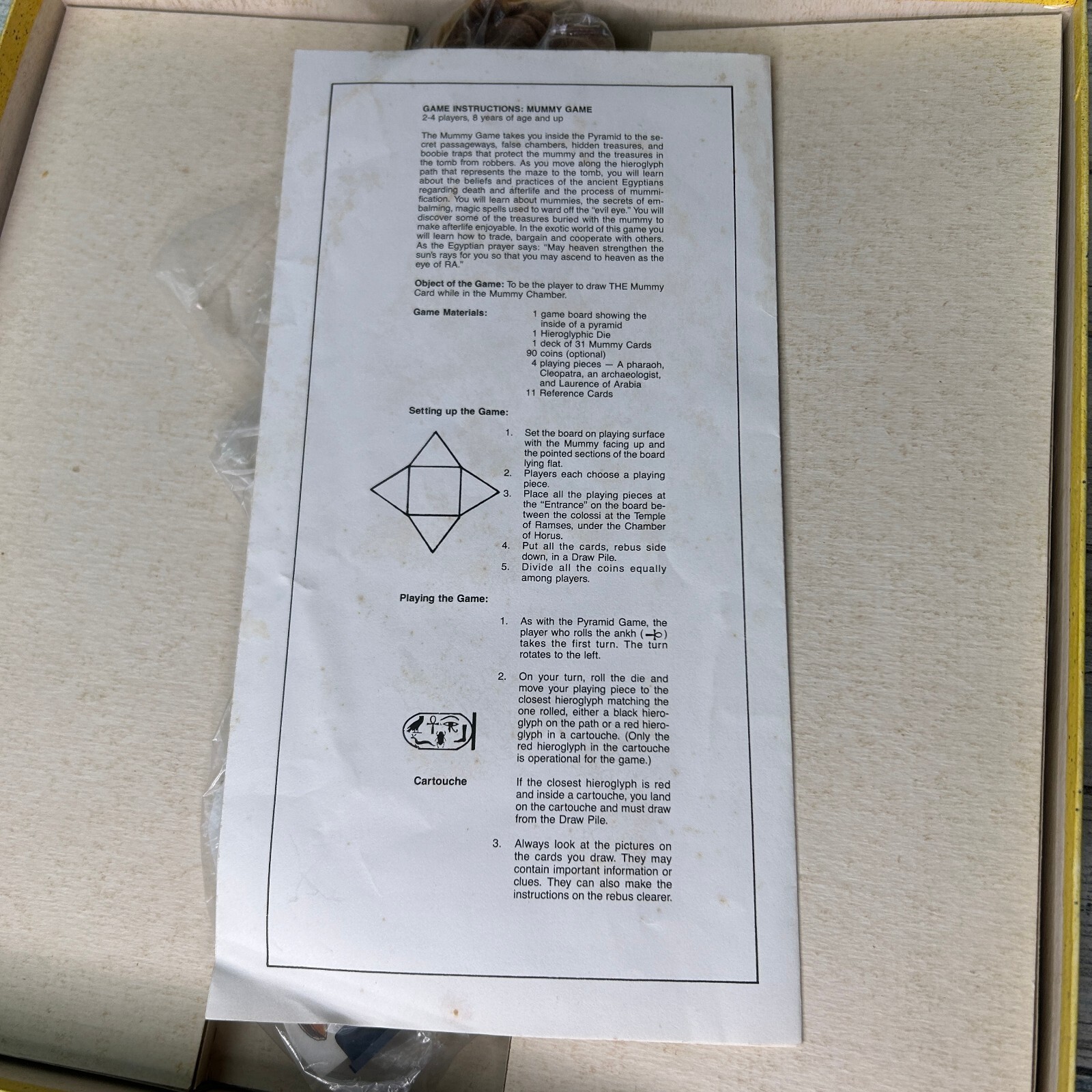 Aristoplay Boardgame Pyramids and Mummies Box Vintage 80s 1988 Retro