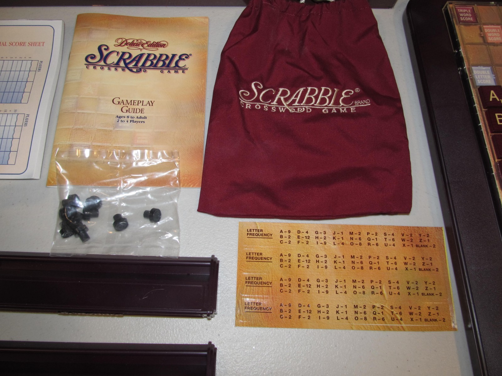Scrabble Deluxe Collector’s Edition Rotating Turntable Crossword Game #4034
