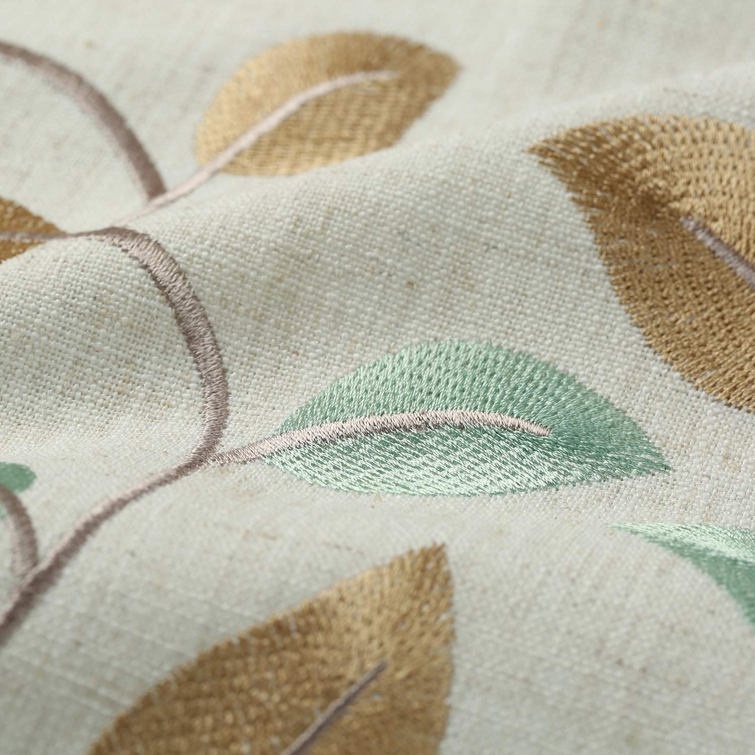VOGOL Linen Valances for Bathroom, Natural Leaf 52″W x 18″L (Pack of 1), W014