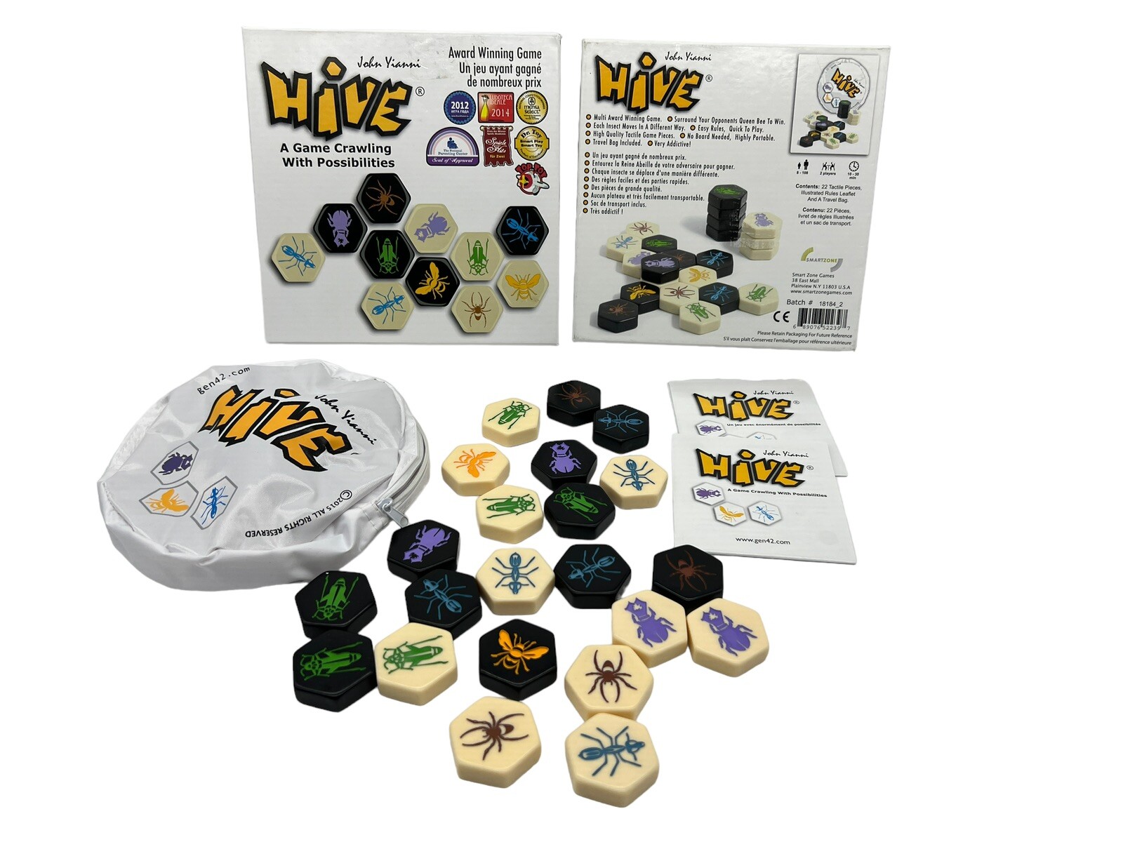 Hive Board Game John Yianni Gen42 Smart Zone Insects Portable Travel – Complete