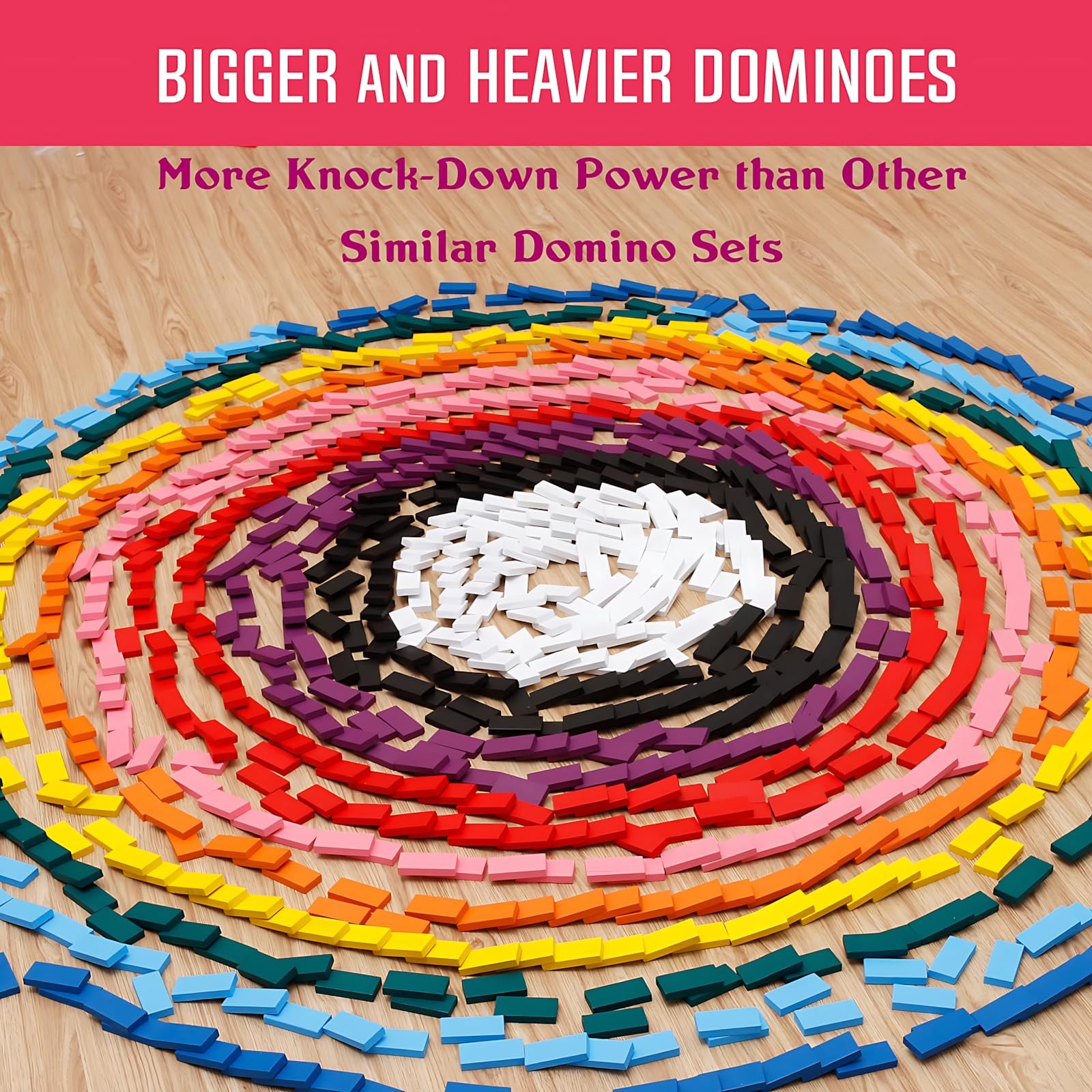 1200 Piece Dominoes Set for , Colorful Dominos Tiles for Building, Stacking, …