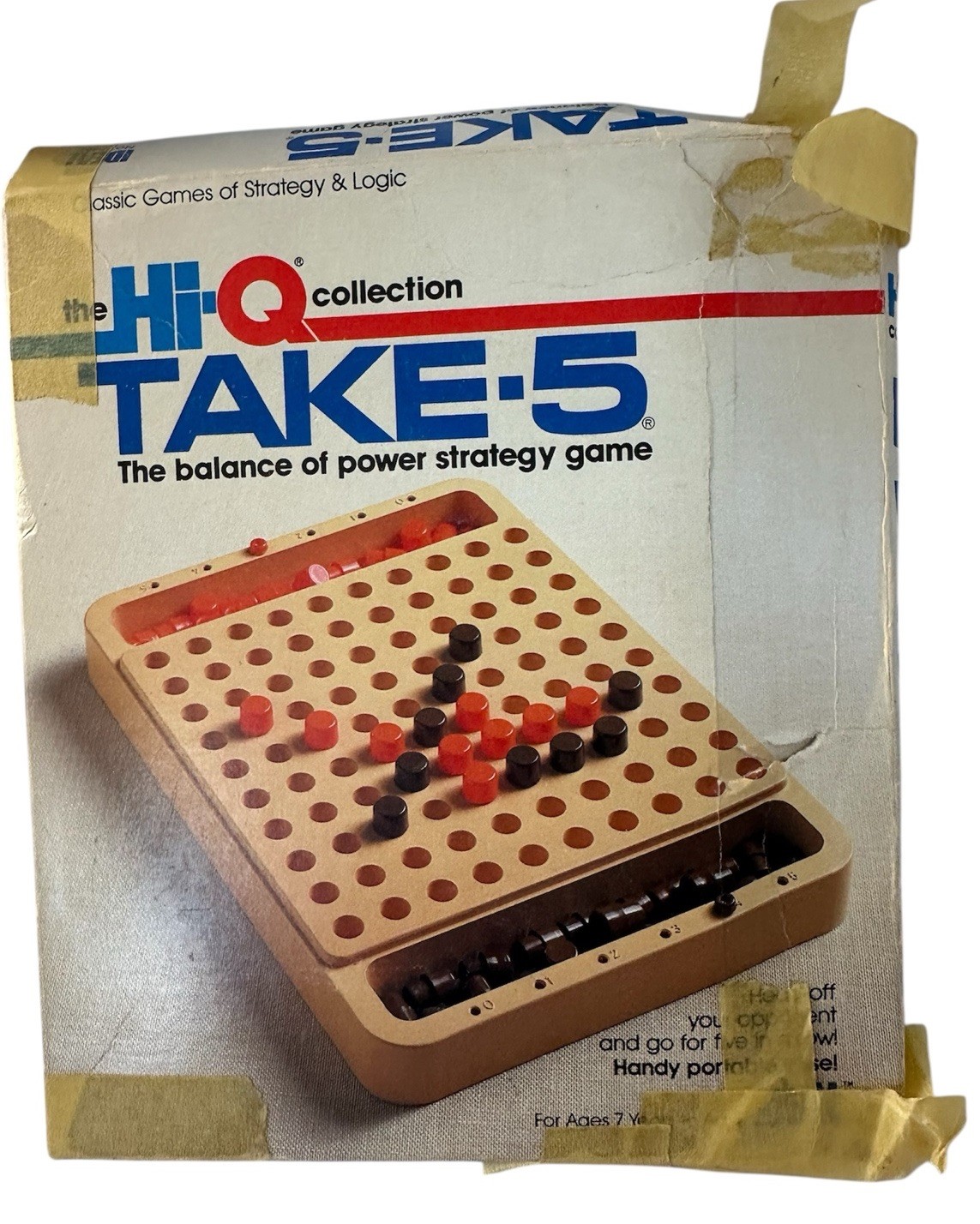 Ideal The Hi-Q Collection Take-5 Strategy Game Vintage Missing 1 Peg