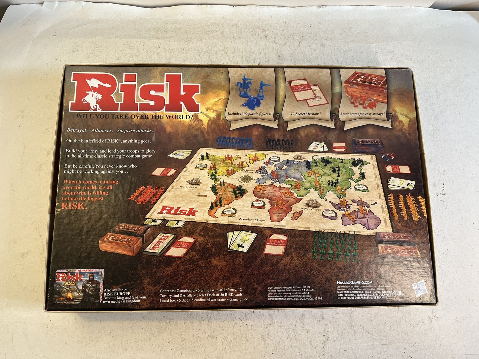 Risk Board Game Strategic Conquest Secret Missions Multiple Gameplay Complete