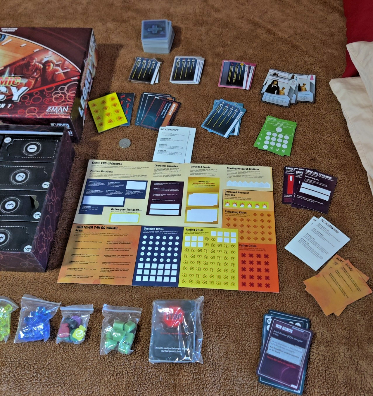 Pandemic Legacy Season 1 Board Game 100% Complete Z-Man Games Used