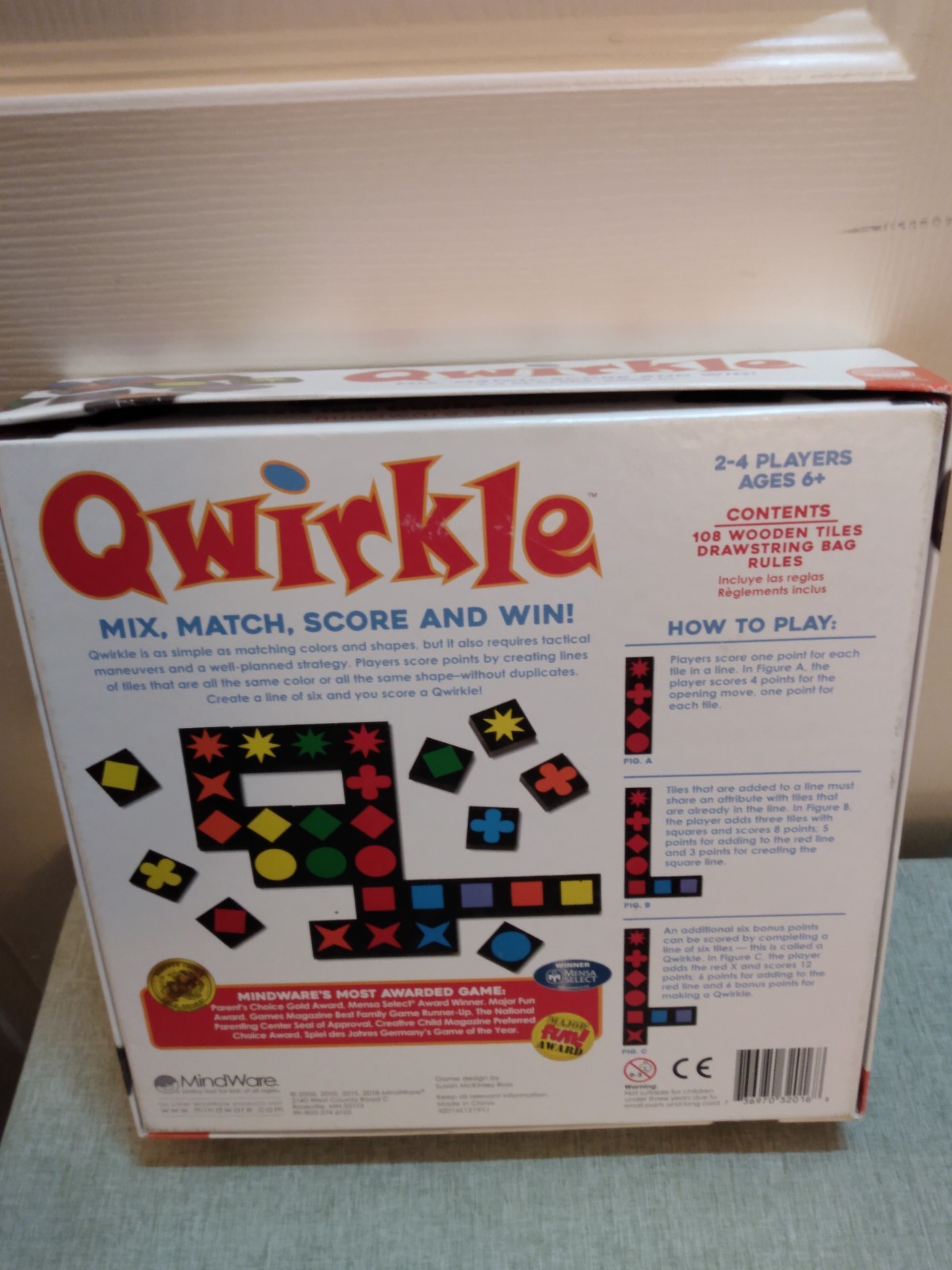 MindWare 2018 Qwirkle Strategy Game Fully Complete With All 108 Tiles Very Good