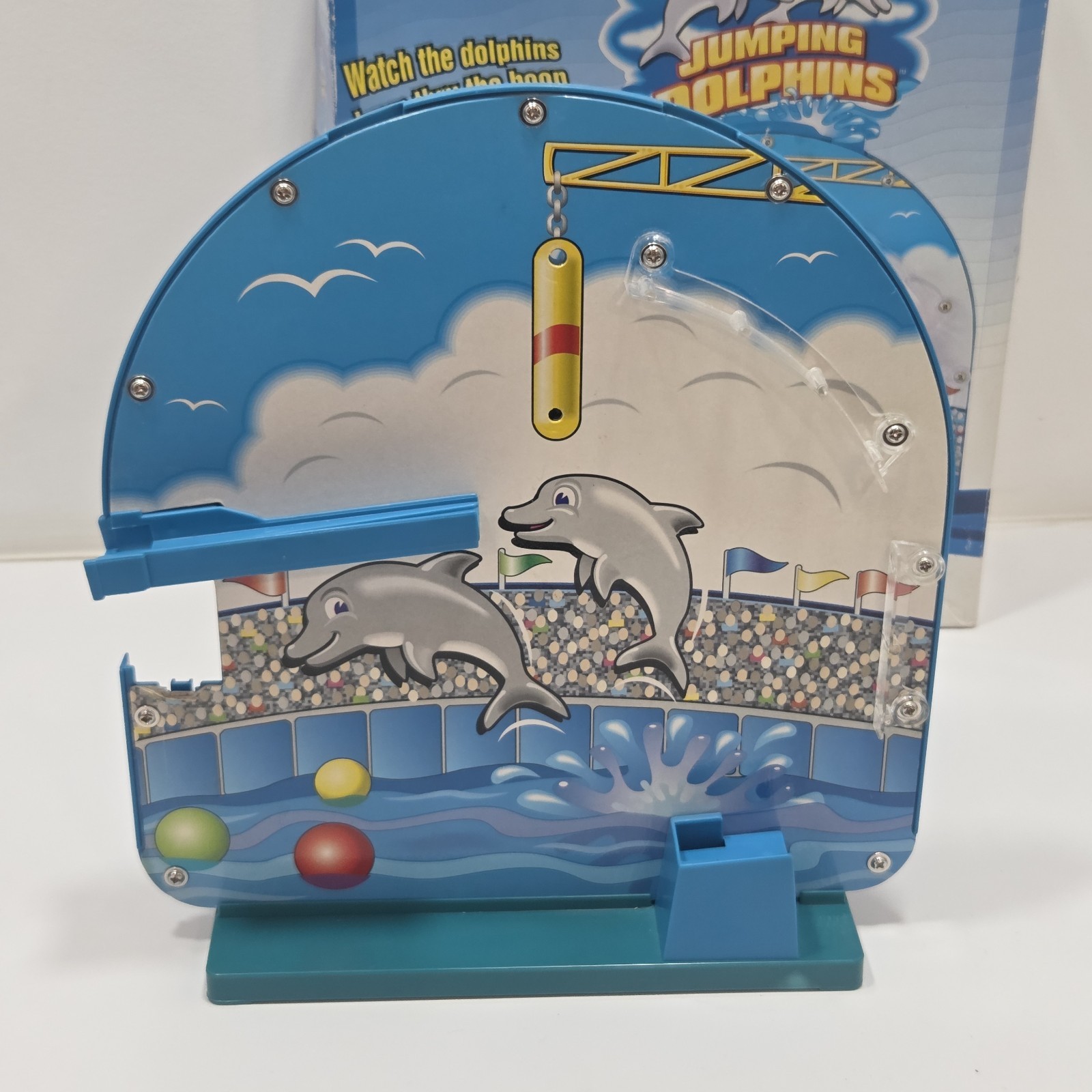 1995 Jumping Dolphins Game DY Toy Works See Video Has Broken Piece (For Parts)