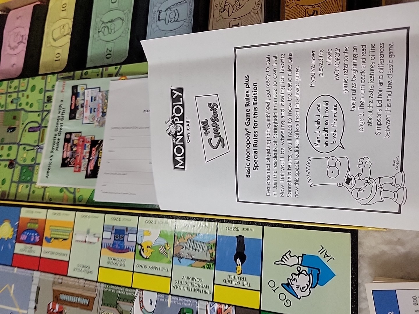 The Simpsons Monopoly Board Game Welcome To Springfield 2001 COMPLETE