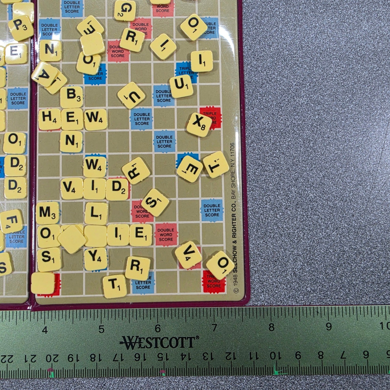 Rare Vintage Pocket Scrabble Travel Portable Board and tiles