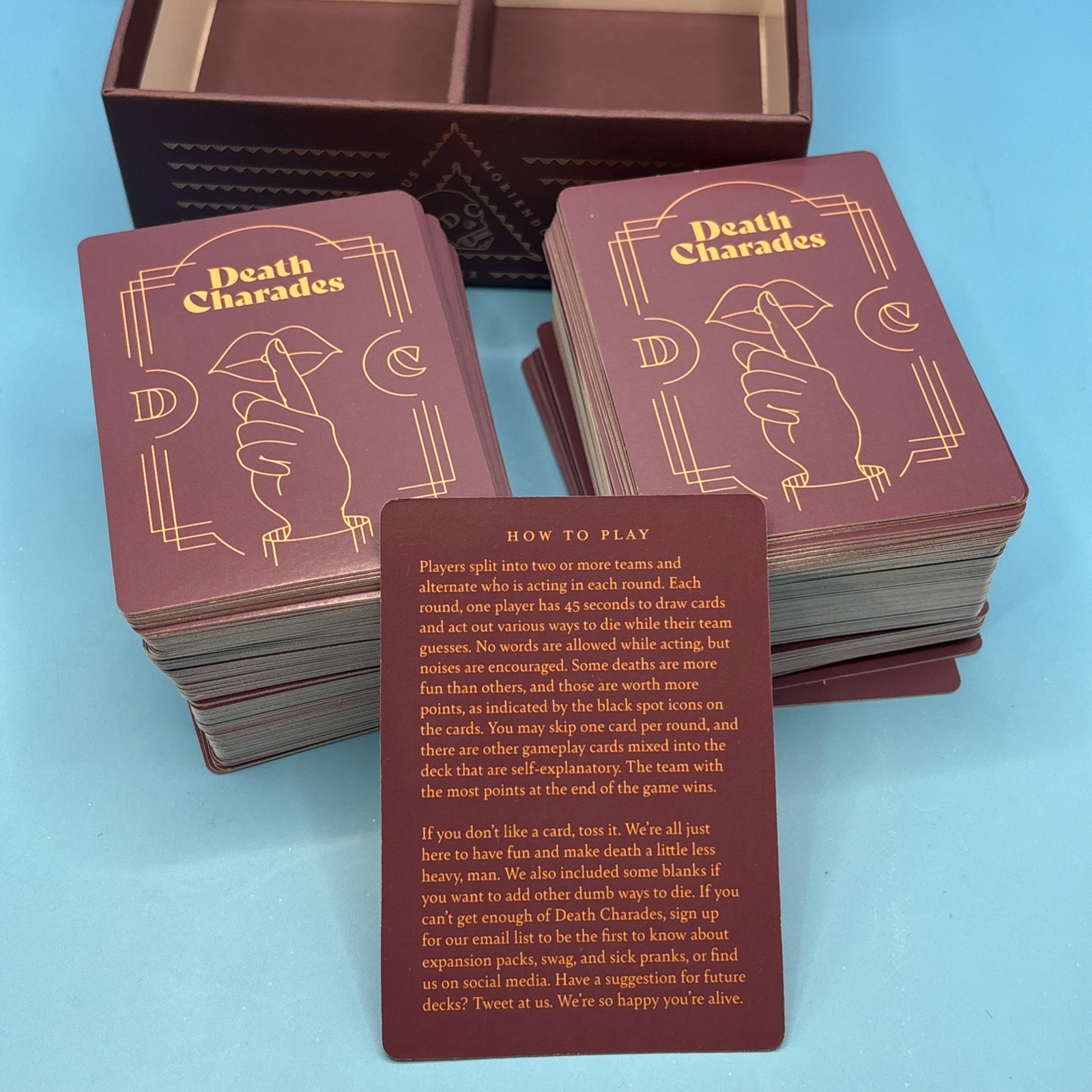 Death Charades Party Card Game – Open Box, Complete, Played Once