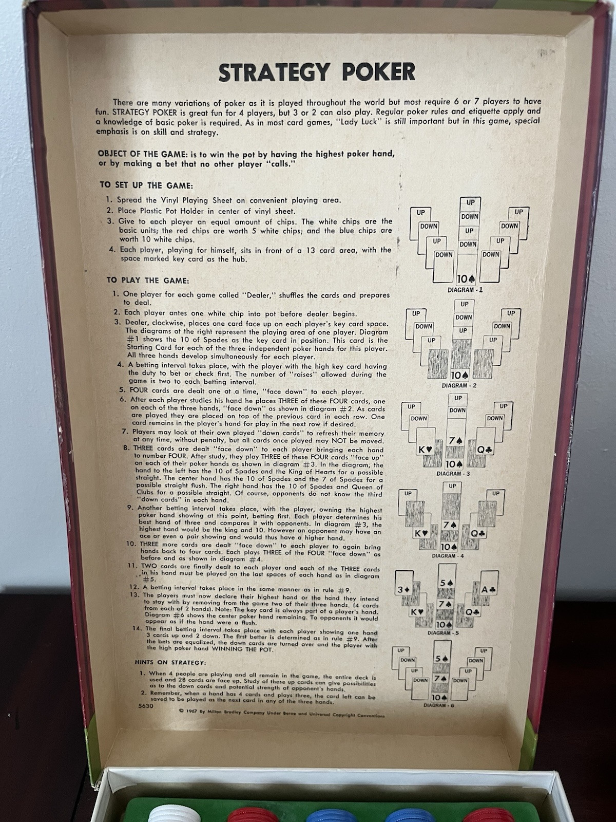 1967 Strategy Poker Game – Complete Great Condition- Fine Edition