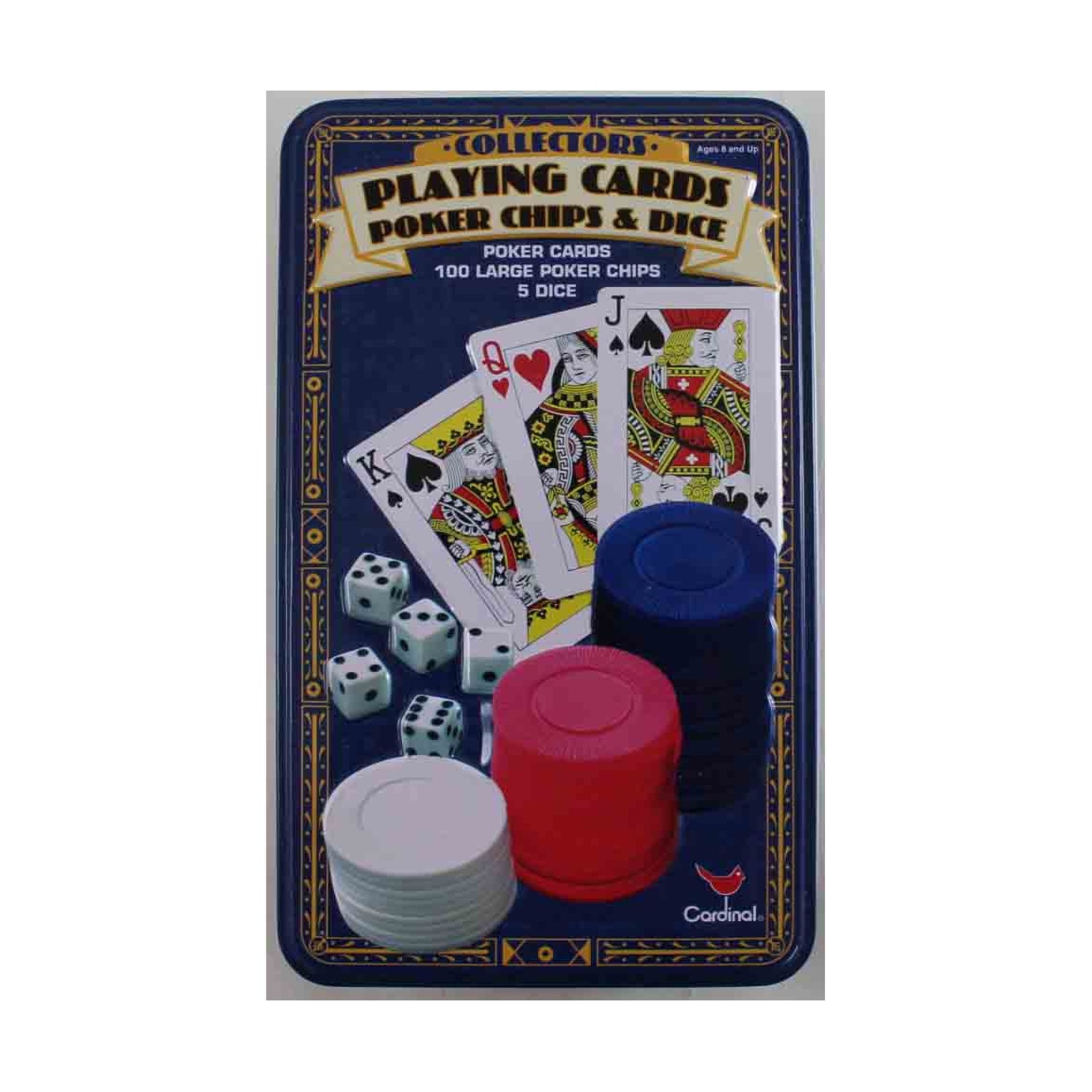 Cardinal Boardgame Collectors Playing Cards, Poker Chips & Dice Box SW (New)