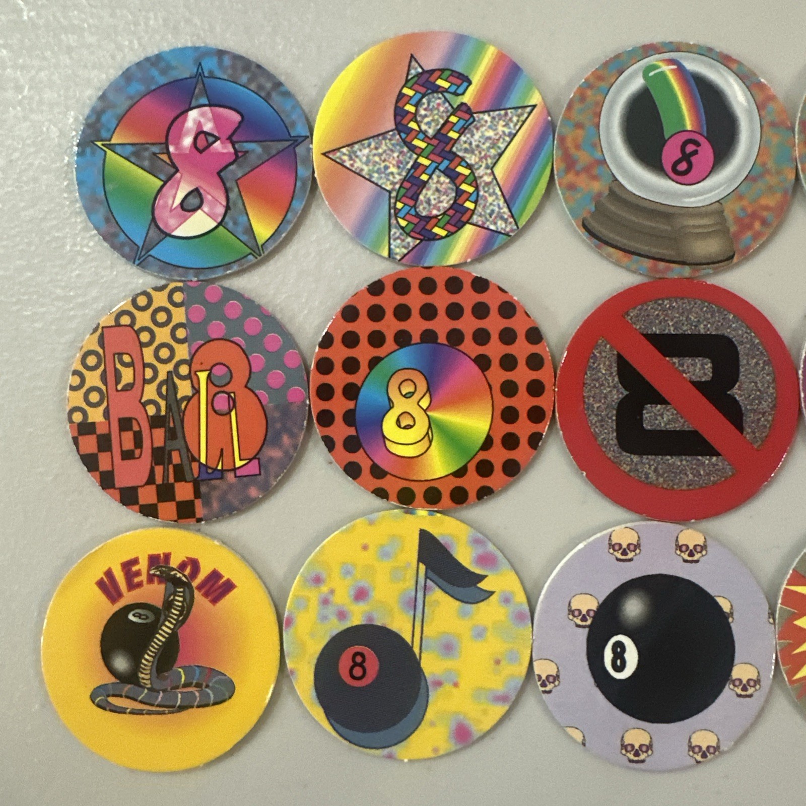 Lot Of 18 8 Ball Style Pogs Pog Milk Caps None Branded As Shown