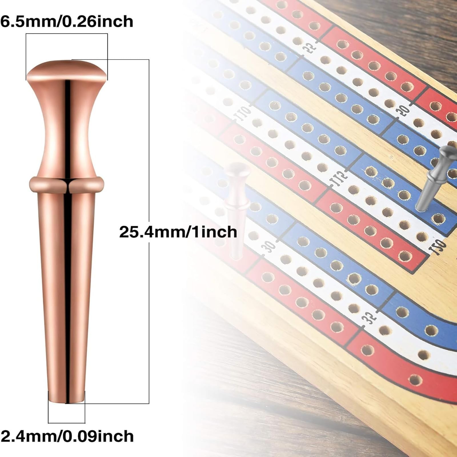 48 Pcs Metal Cribbage Pegs for 1/8 Holes with Storage Pouch 4 Colors Set