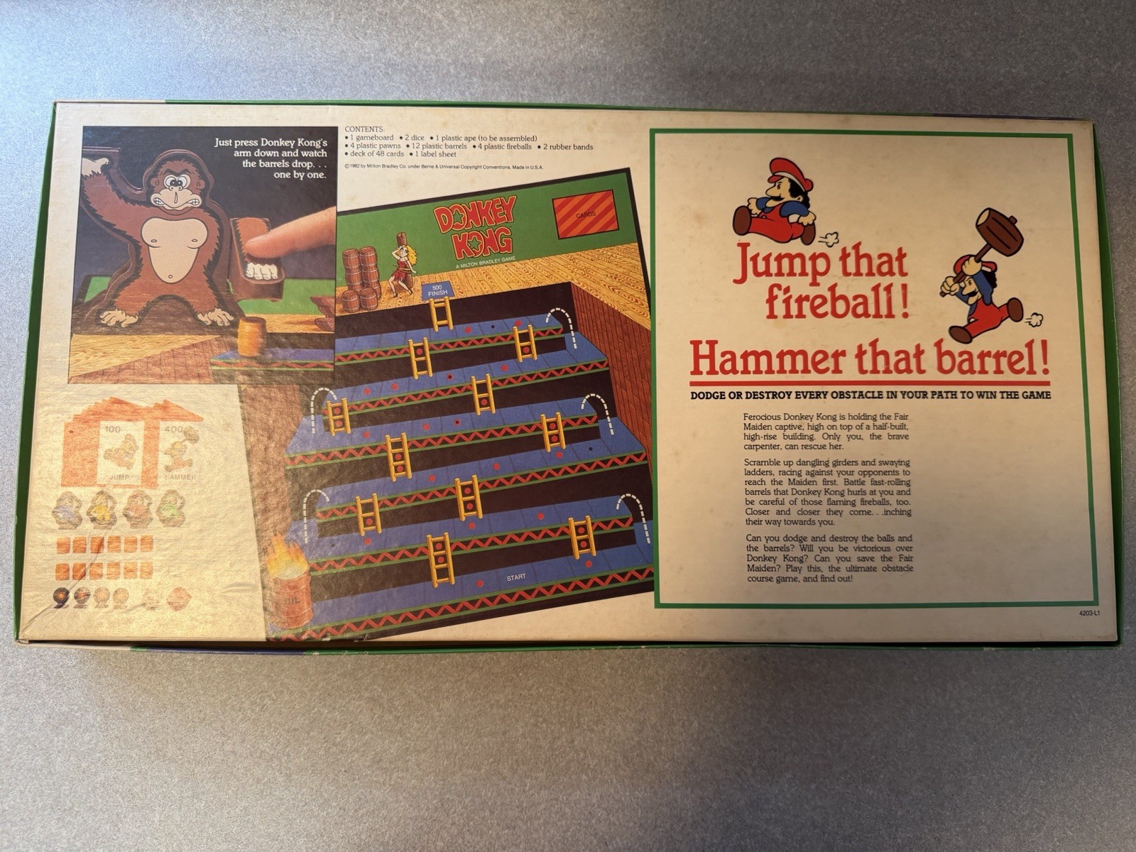 1982 Milton Bradley Donkey Kong Board Game Nintendo Complete Minus 1 Sticker