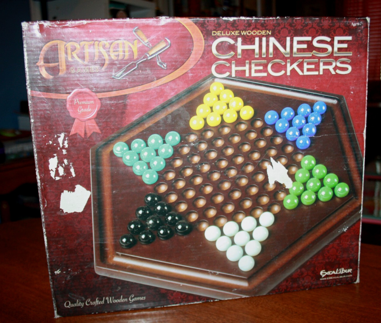 Artisan Games Deluxe Wooden Mahogany Chinese Checkers – Excalibur 2011