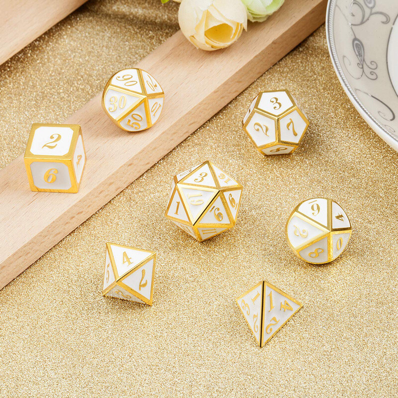 7pcs Polyhedral Metal Dice Sets For Role Playing Game RPG